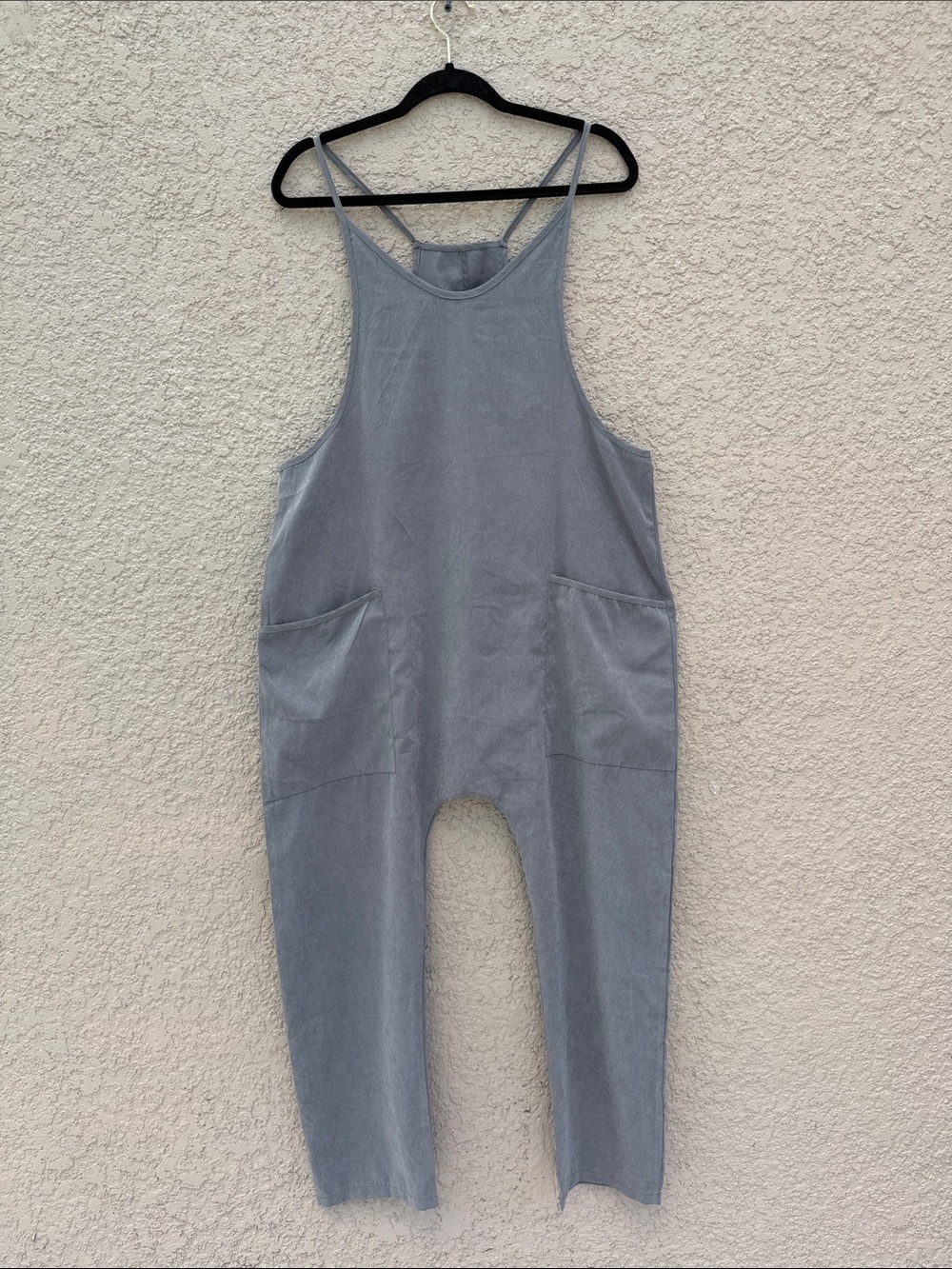 Gray Women's Casual Linen-Blend Jumpsuit